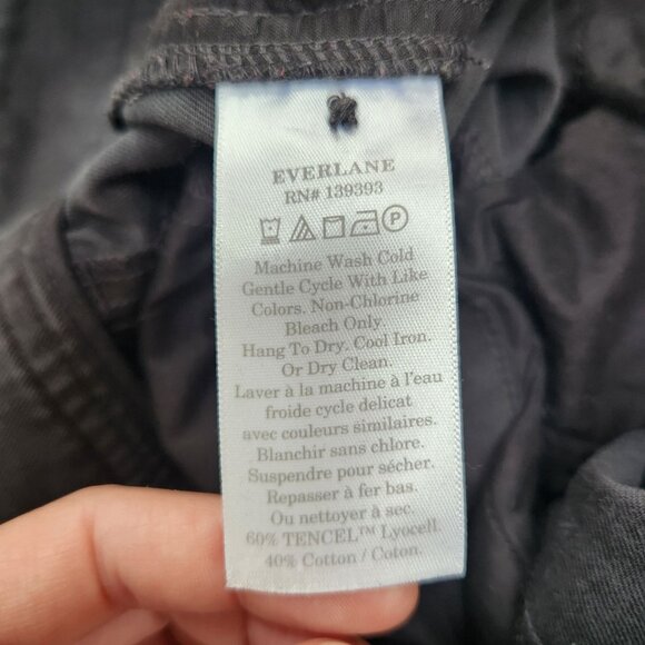 Everlane The Way High Drape Black Grey Wide Leg Trousers Pants Women's 8S - Picture 6 of 7